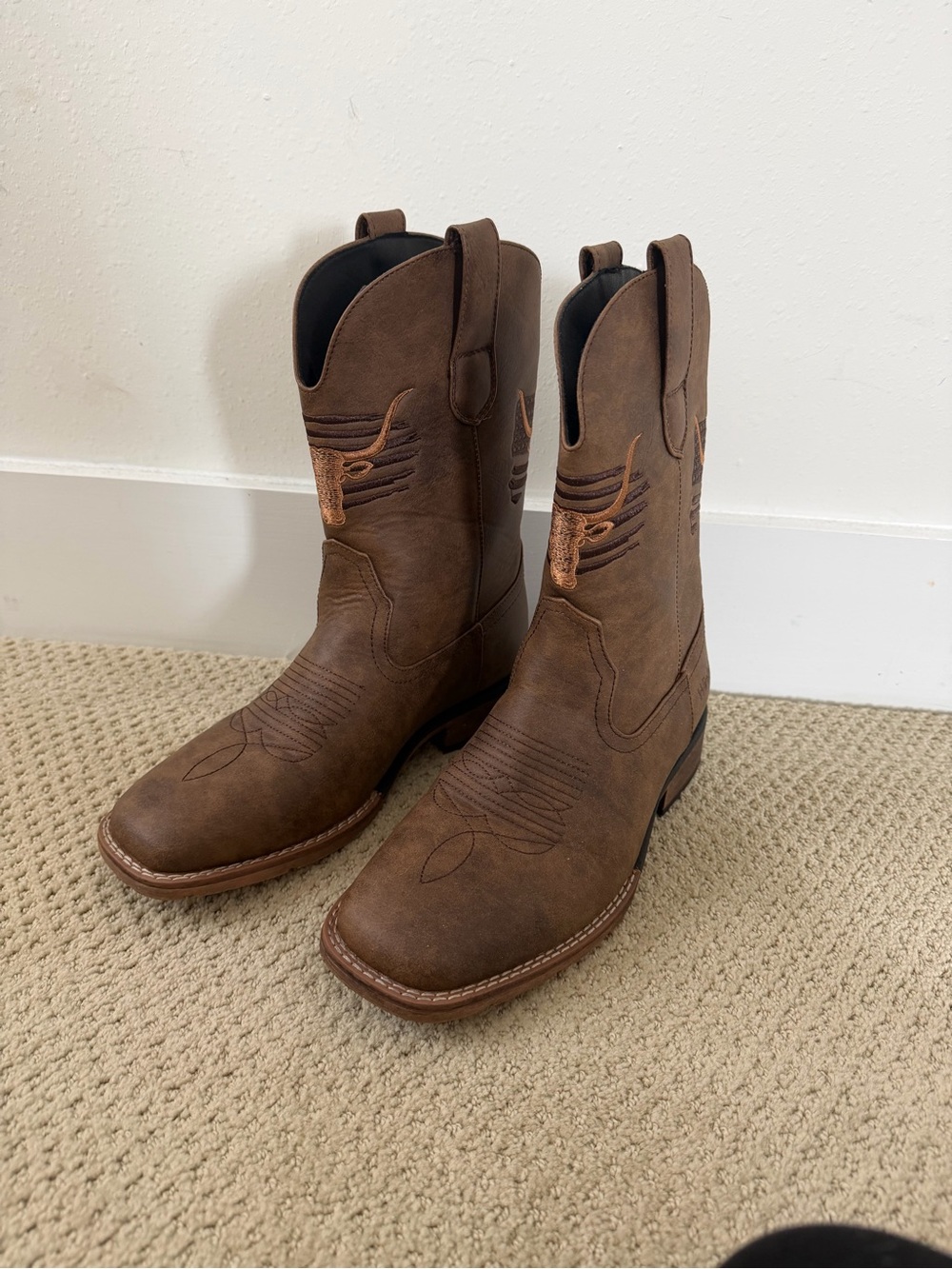 Men's Brown Western Work Boots - Size 8
